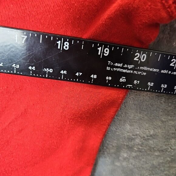 Lauren Ralph Lauren Women's Sz Lg Red Cotton Top 3/4 sleeve lace up - Picture 7 of 11